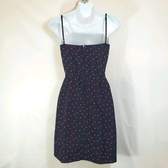 💕 Navy J.Crew Pink Polka Dot Dress - Picture 2 of 8